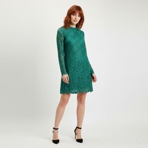 NEW H&M Green Long sleeve Lace Shift Dress Size M